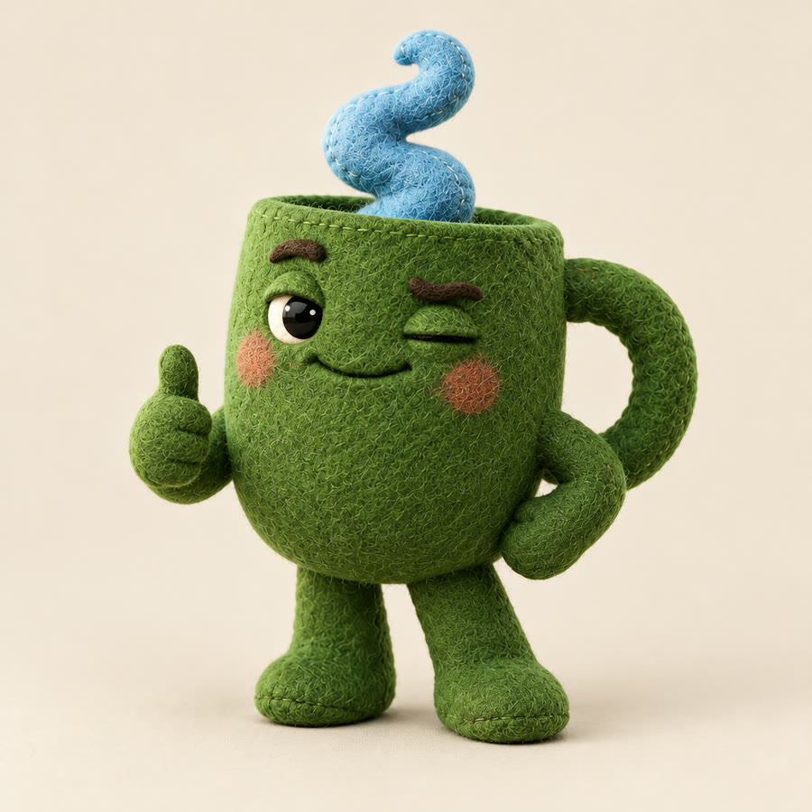 The mug winking with a thumbs up